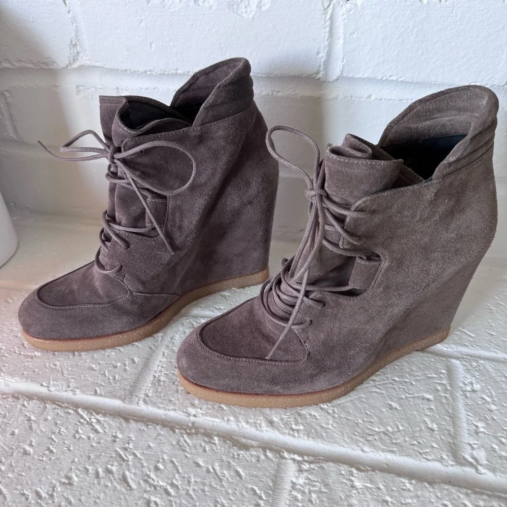 Stuart Weitzman Gray Wedge Ankle Boots - Picture 3 of 11